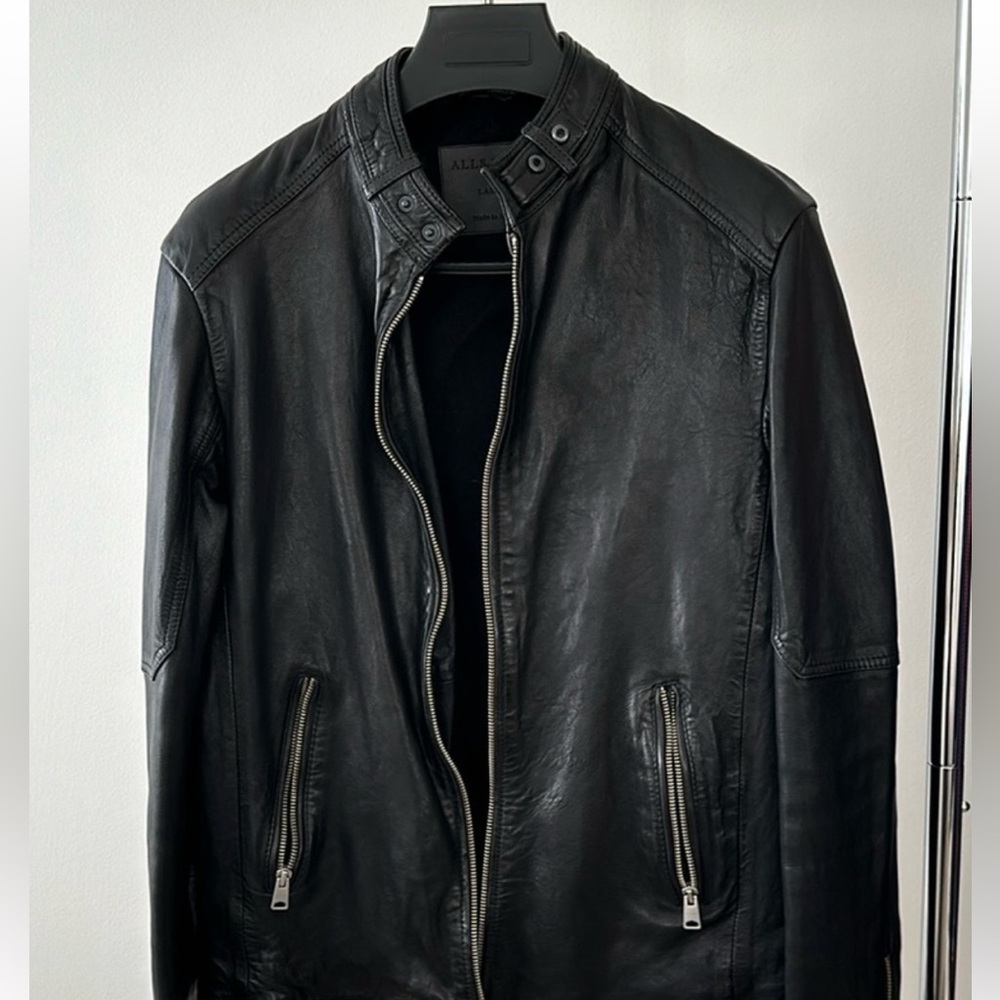 All Saints Cora Leather Moto Jacket Retails for $649.
